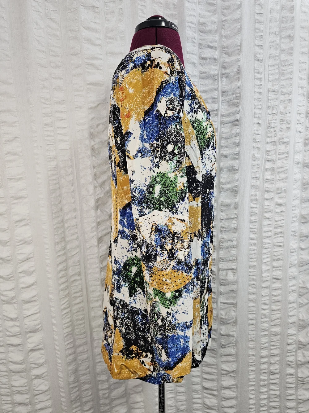 Tory Burch Womens 4 Eileen Silk de Chine Tunic Top Wally Print Stitch Size 4